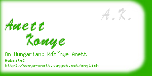 anett konye business card